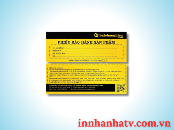 Phiếu bảo hành