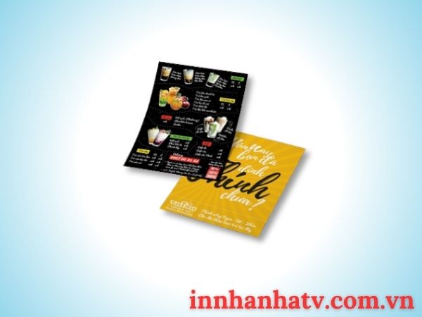 menu tờ rơi